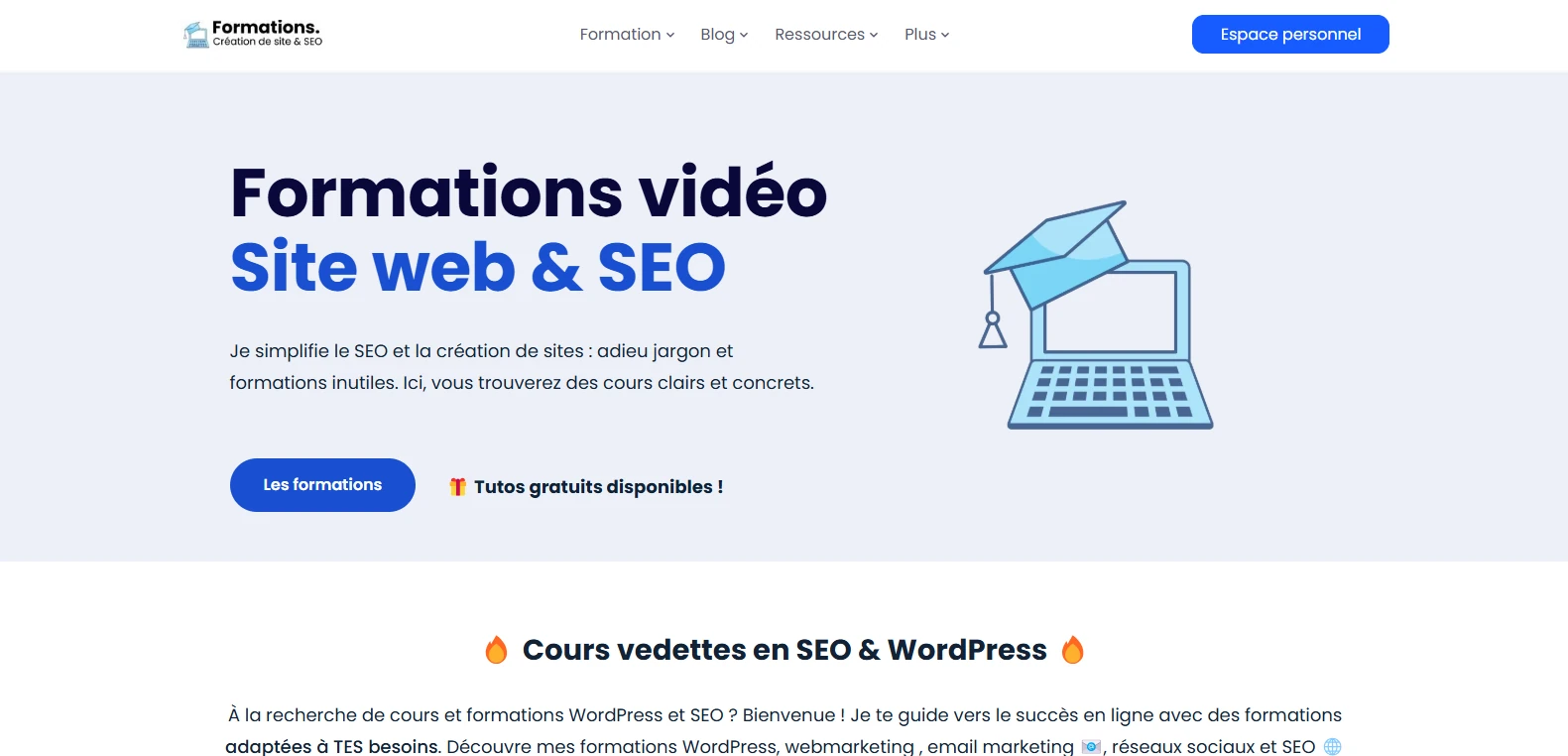 Formations vidéo SEO et création de site